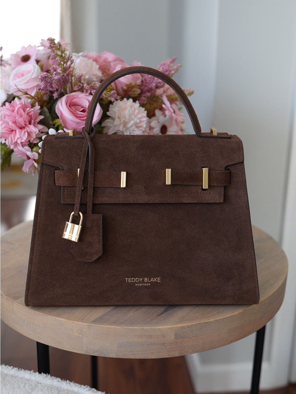 Teddy Blake Ava Suede 11’Brown Top-Handle Bag - Picture 7 of 7